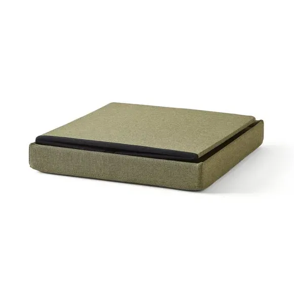 Cube Ottoman with Storage - Olive, Faux Linen