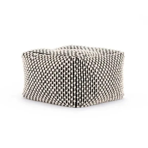 Cube Pouffe with Bobble Texture - Black, Jersey