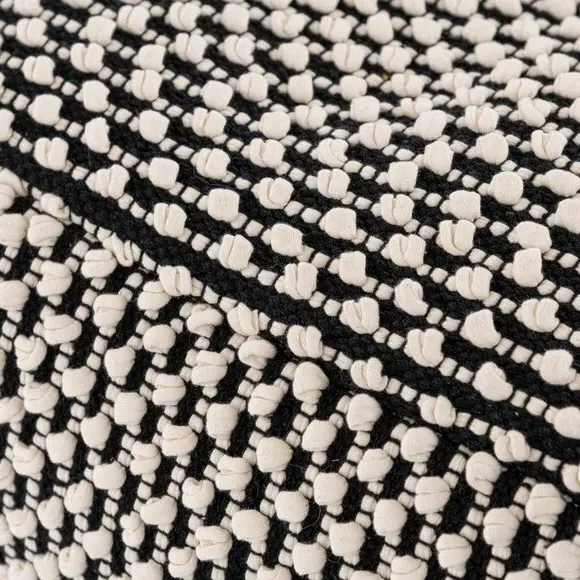 Cube Pouffe with Bobble Texture - Black, Jersey