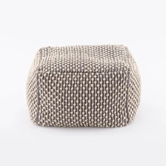 Cube Pouffe with Bobble Texture - Grey, Jersey