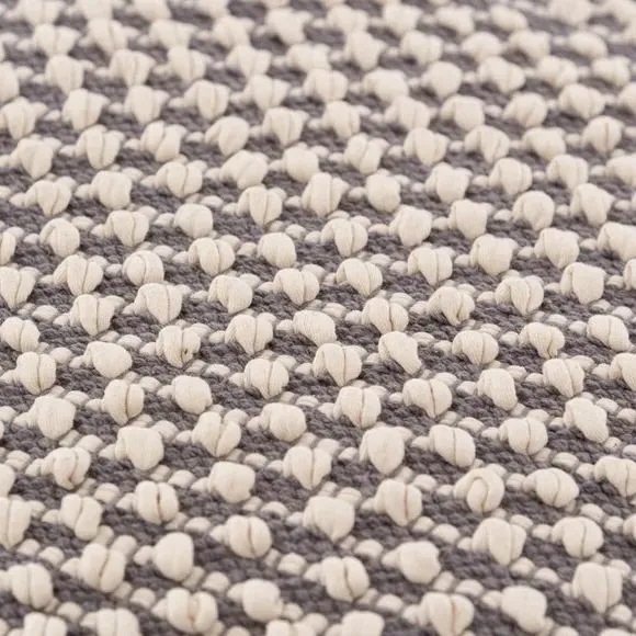 Cube Pouffe with Bobble Texture - Grey, Jersey