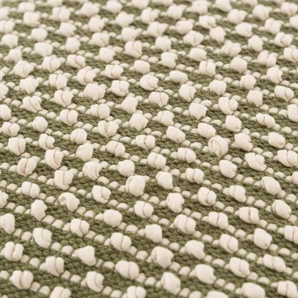 Cube Pouffe with Bobble Texture - Olive, Jersey