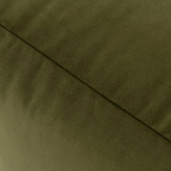 Cube Pouffe with Polybead Fill - Olive, Velvet