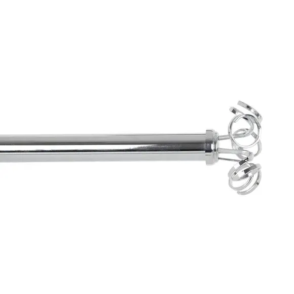 Curtain Finial Pair with Swirl Design - Chrome
