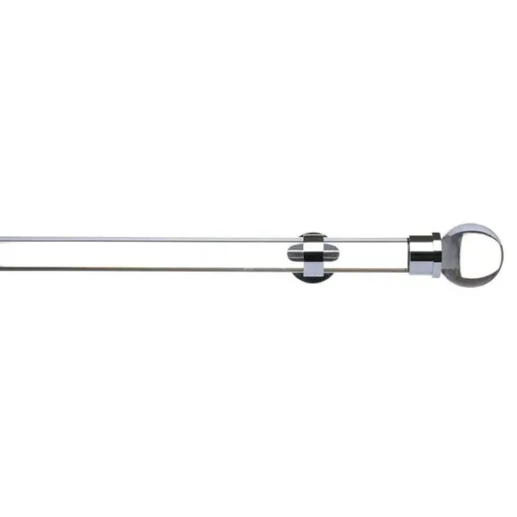 Curtain Pole with Rings - Chrome, Acrylic