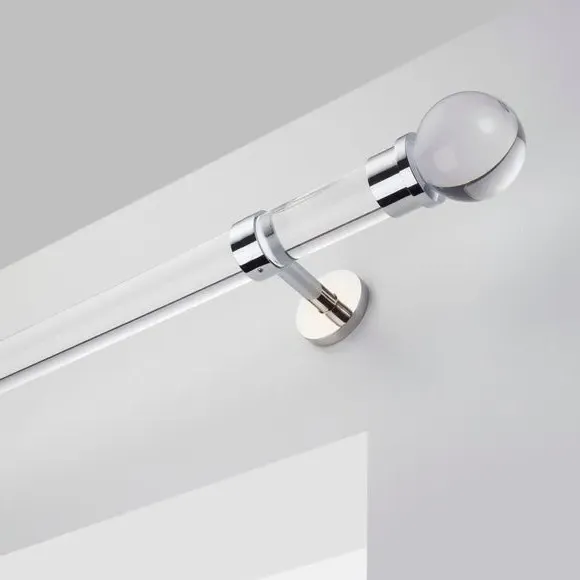 Curtain Pole with Rings - Chrome, Acrylic