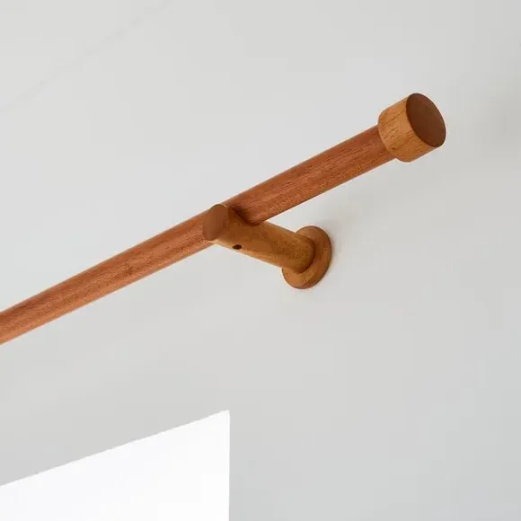 Curtain Pole with Stud Finial - Dark Oak, Wood image
