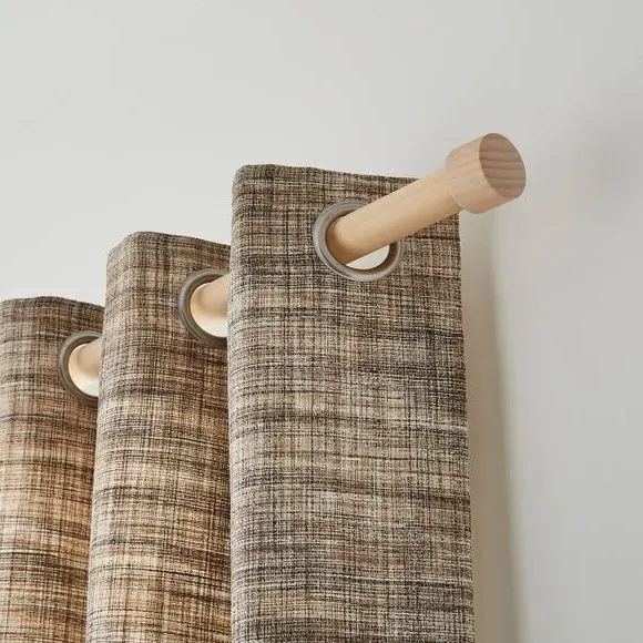 Curtain Pole with Stud Finial - Whitewash, Wood