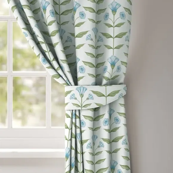 Curtain Tieback Botanical Design - Bluebell, Cotton image