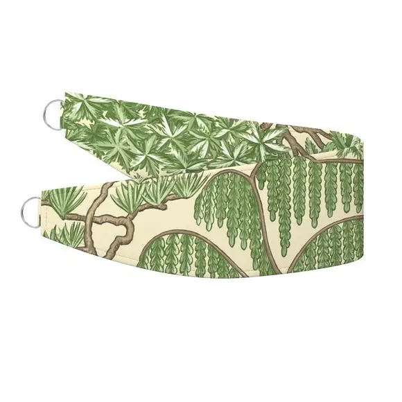 Curtain Tieback Fire Retardant - Green, Fabric
