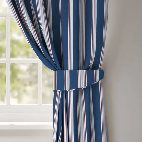 Curtain Tieback Fire Retardant - Nautical Stripe
