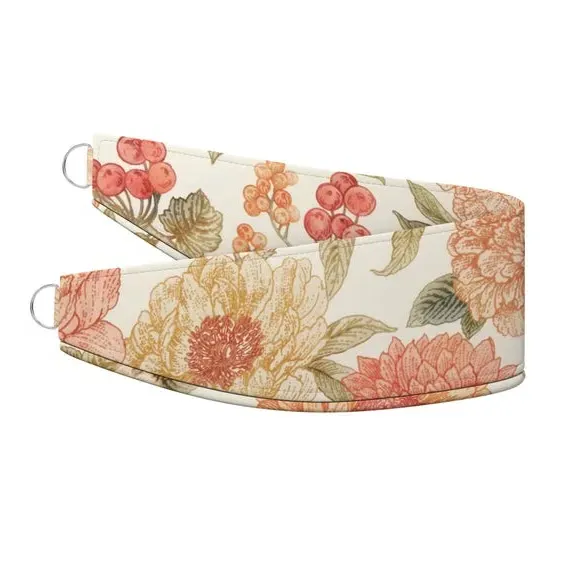 Curtain Tieback Floral Design - Burnt Sienna, Cotton