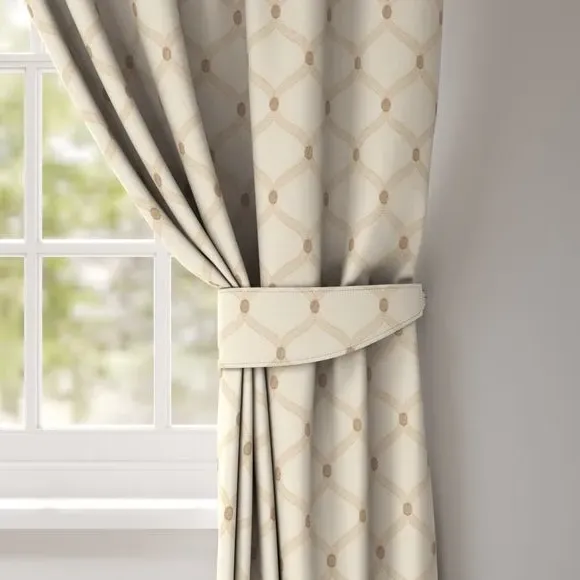 Curtain Tieback Geometric Design - Natural, Polycotton image