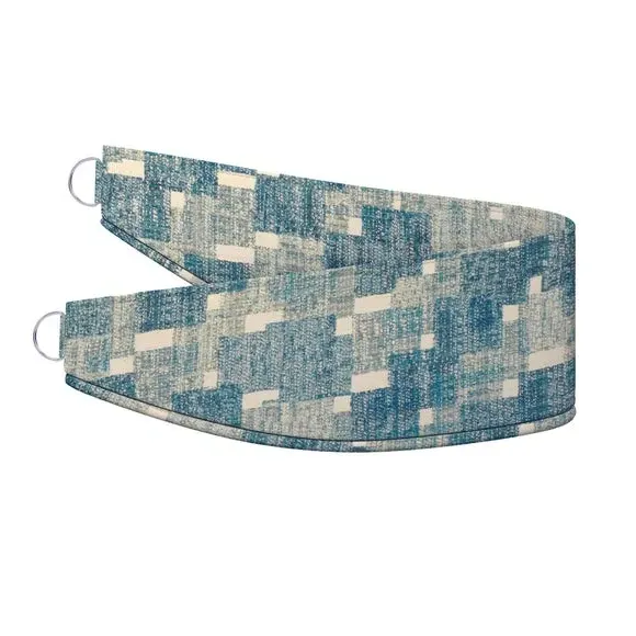 Curtain Tieback Geometric Pattern - Azure, Cotton