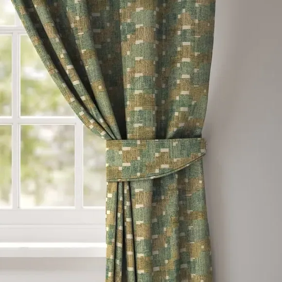 Curtain Tieback Geometric Pattern - Leaf, Cotton