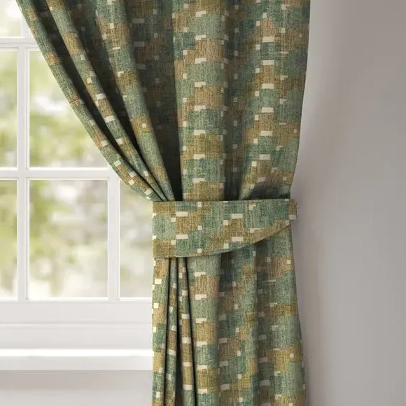 Curtain Tieback Geometric Pattern - Leaf, Cotton