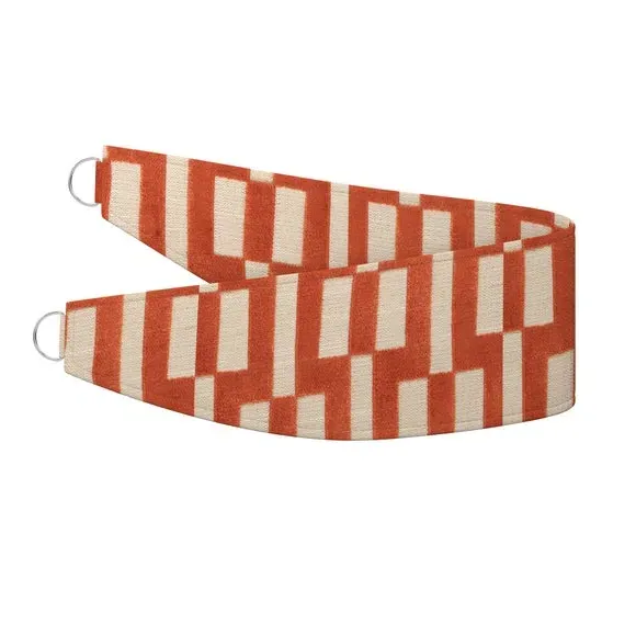 Curtain Tieback Geometric - Terracotta, Polycotton