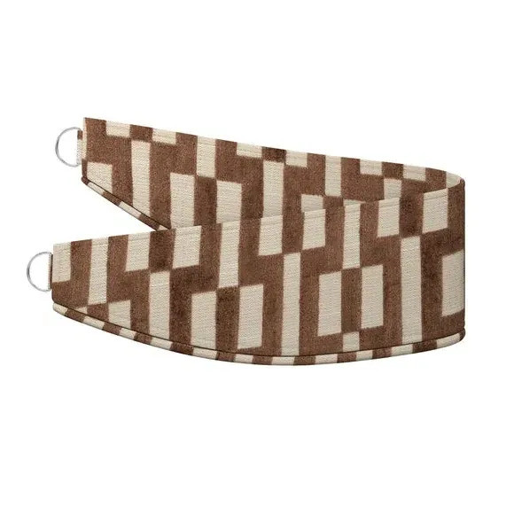 Curtain Tieback Geometric - Truffle, Polycotton