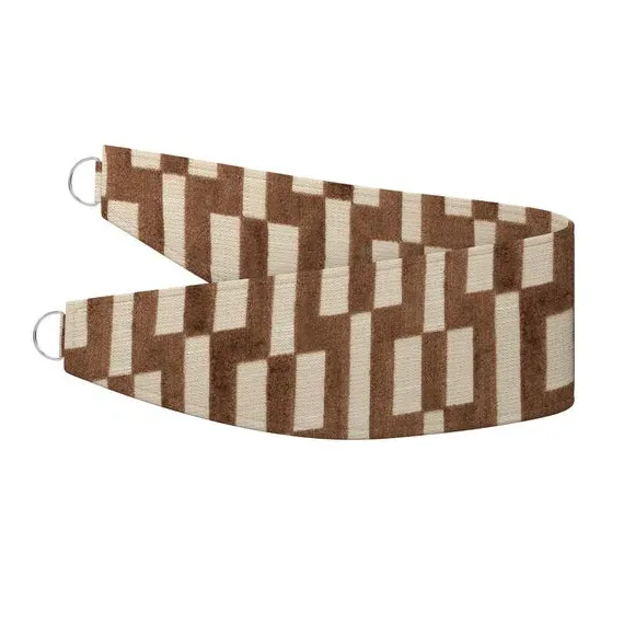 Curtain Tieback Geometric - Truffle, Polycotton