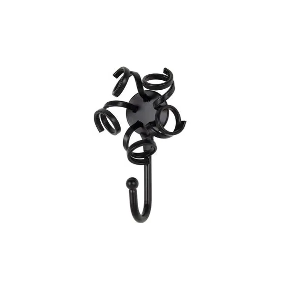 Curtain Tieback Hooks with Swirl Design - Black image