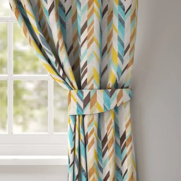 Curtain Tieback Jacquard Print - Teal, Polyester image