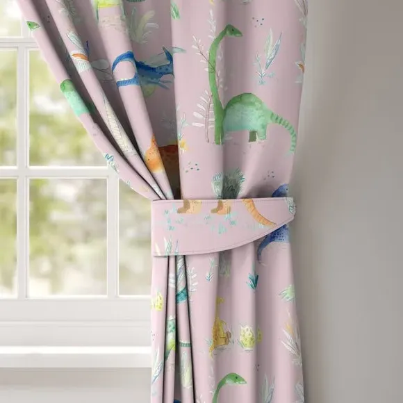 Curtain Tieback Jurassic Print - Pink, Cotton