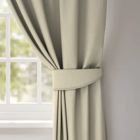 Curtain Tieback - Natural, Herringbone Fabric