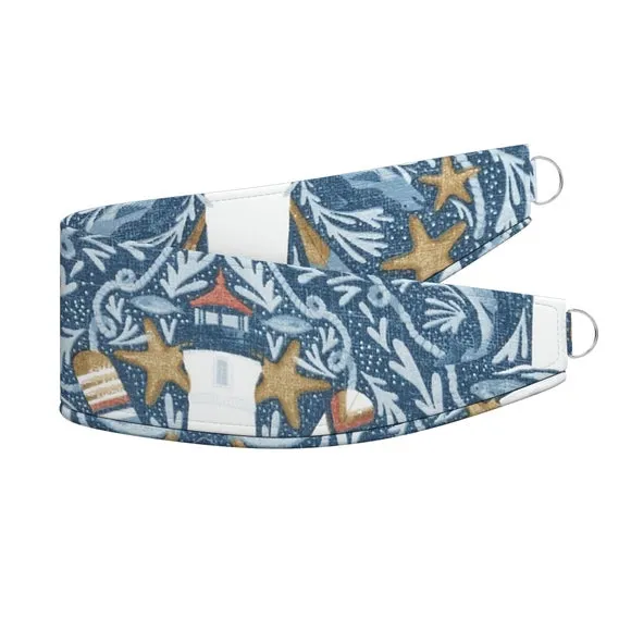 Curtain Tieback Nautical Design - Indigo, Cotton