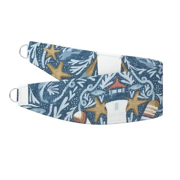 Curtain Tieback Nautical Design - Indigo, Cotton