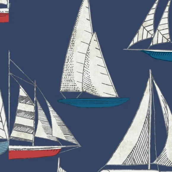 Curtain Tieback Ocean Yacht - Navy, Cotton