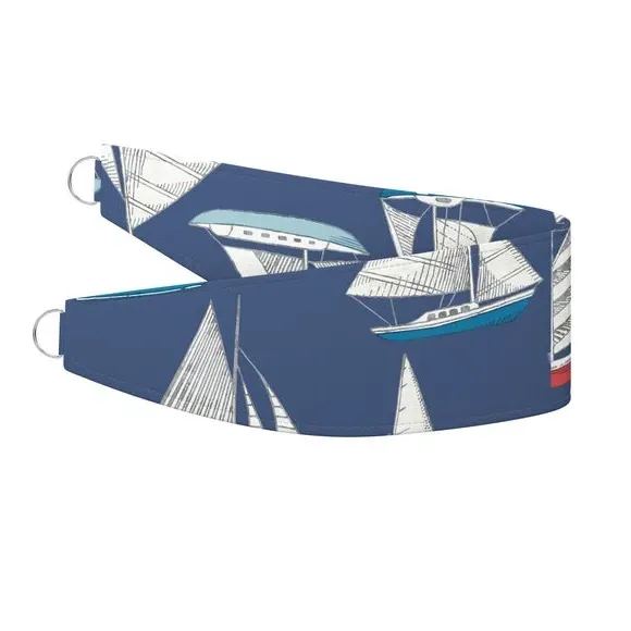 Curtain Tieback Ocean Yacht - Navy, Cotton