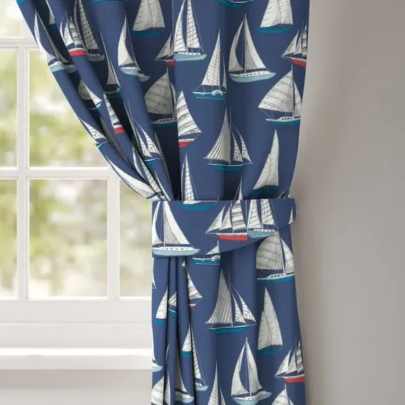 Curtain Tieback Ocean Yacht - Navy, Cotton