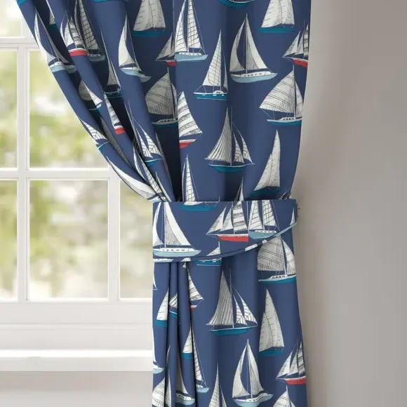 Curtain Tieback Ocean Yacht - Navy, Cotton