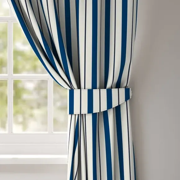 Curtain Tieback Striped - Navy, Cotton image