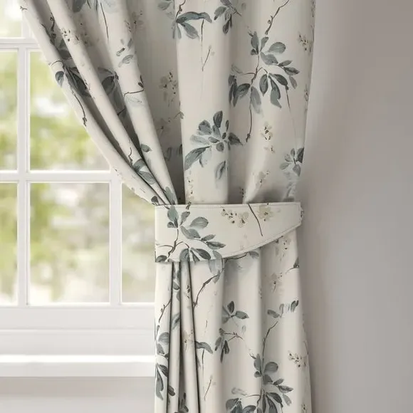 Curtain Tieback - Teal, Oriental Pattern image