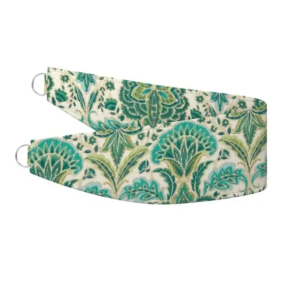 Curtain Tieback Traditional Print - Green, Cotton