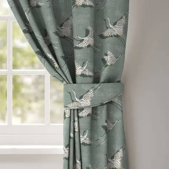 Curtain Tieback with Bird Design - Olive