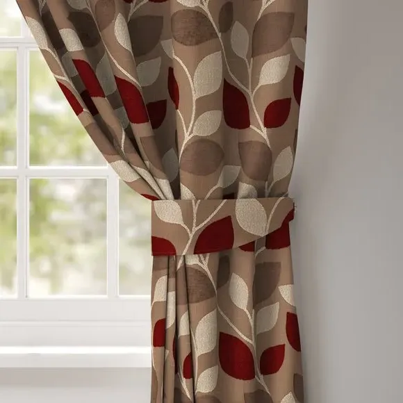 Curtain Tieback with Block Leaf Design - Rosso image