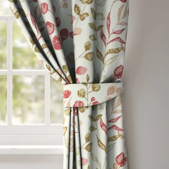 Curtain Tieback with Botanical Design - Carnation