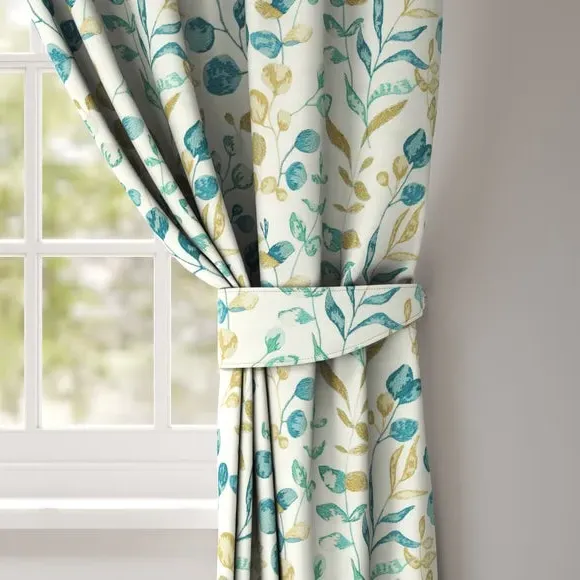 Curtain Tieback with Botanical Design - Lagoon
