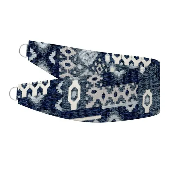 Curtain Tieback with Check Design - Indigo
