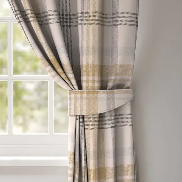 Curtain Tieback with Check Design - Ochre image