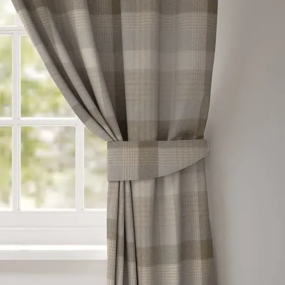 Curtain Tieback with Check Pattern - Cloud image