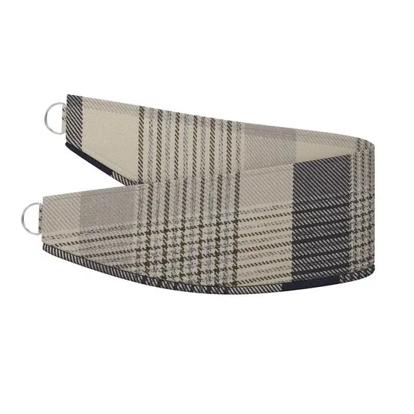 Curtain Tieback with Check Pattern - Indigo