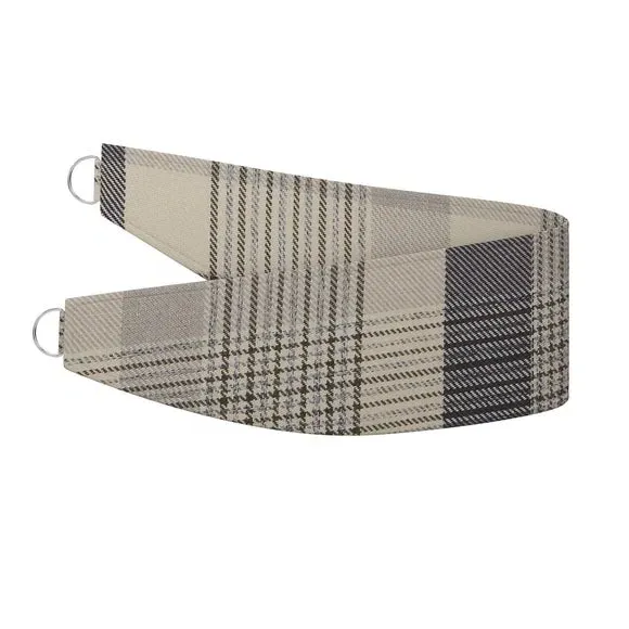 Curtain Tieback with Check Pattern - Indigo