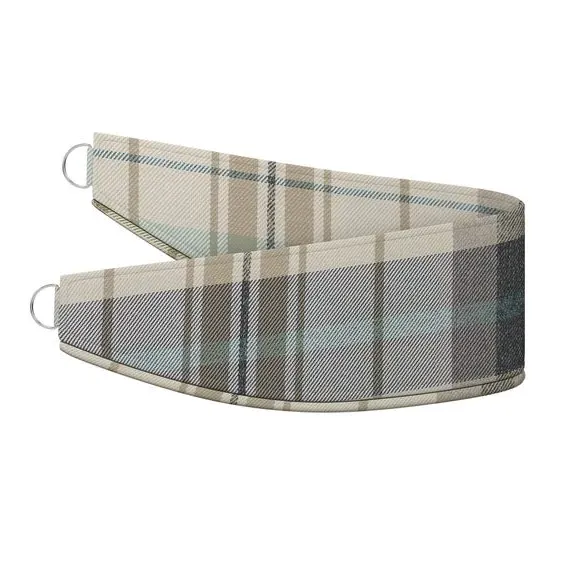 Curtain Tieback with Check Pattern - Seafoam