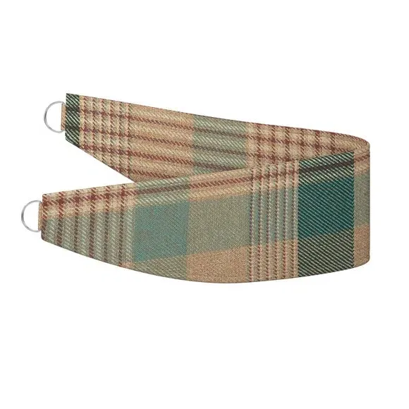 Curtain Tieback with Check Pattern - Teal