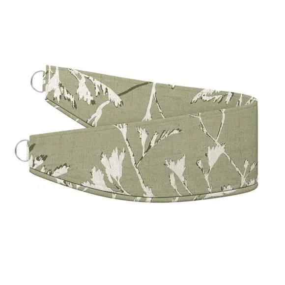 Curtain Tieback with Chrome Ring - Sage, Jacquard
