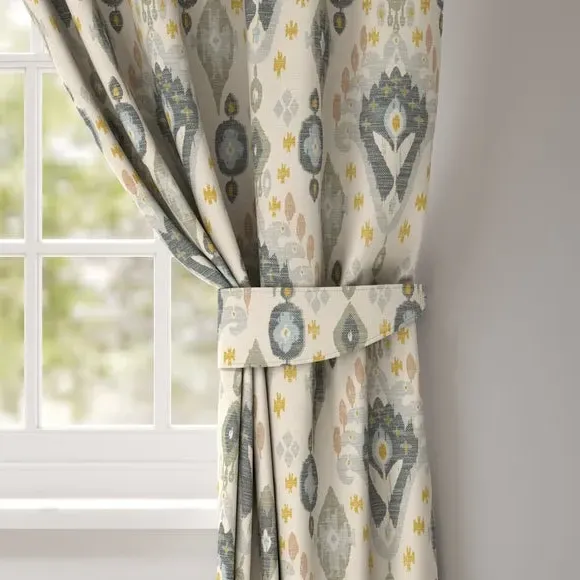 Curtain Tieback with Chrome Rings - Glacier image
