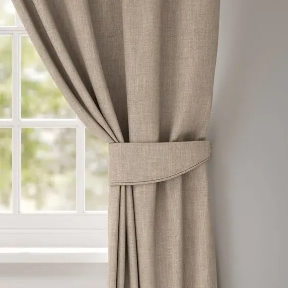 Curtain Tieback with Chrome Rings - Hessian
